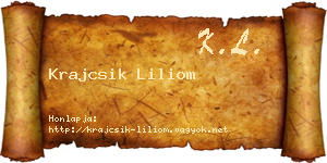 Krajcsik Liliom névjegykártya